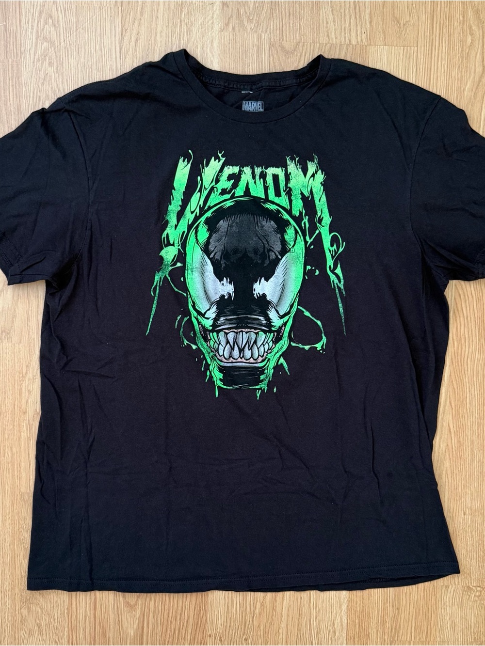 Marvel Venom Tee - Black with Neon Green Graphic